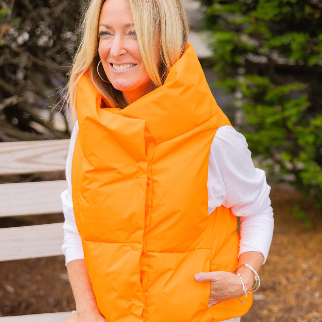 Pretty Rugged Orange Waterproof Pretty Puffer Vest